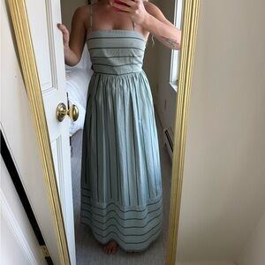 Light teal/Green Strapless Dress